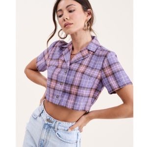 Mimosa Plaid Crop Top